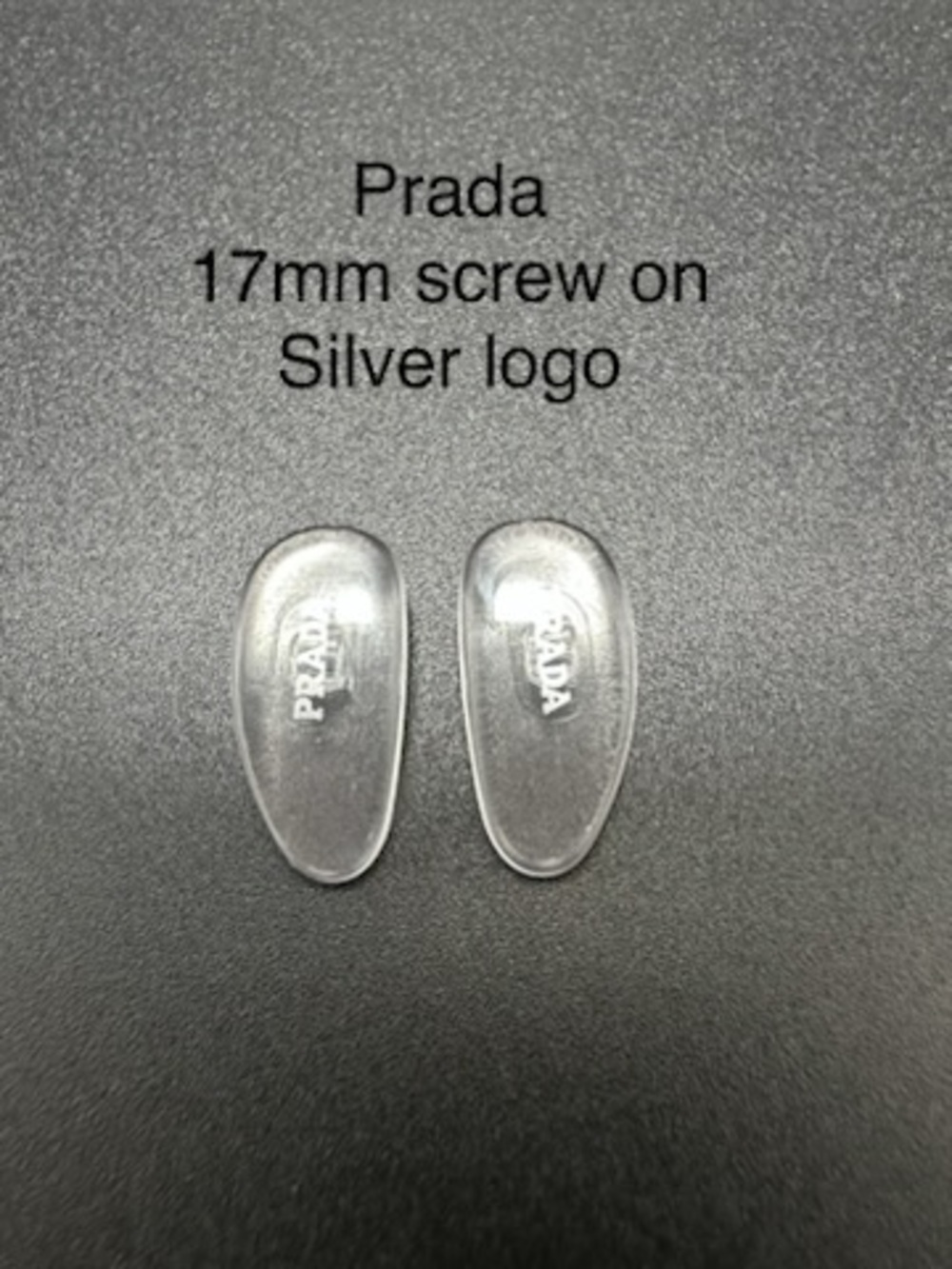 17mm screw in nose pads for Prada Eyewear Silver logo 1 pair new